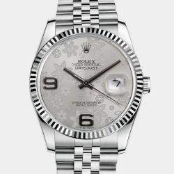 Pre Owned Rolex Datejust 116234 Automatic Silver 18k White Gold Women's Wristwatch 36 mm