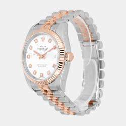 Pre Owned Rolex Datejust 116231 Automatic White 18k Rose Gold Stainless Steel  Women's Wristwatch 36 mm
