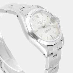 Pre Owned Rolex Oyster Perpetual Date 69160 Automatic Silver Stainless Steel Women's Wristwatch 26 mm