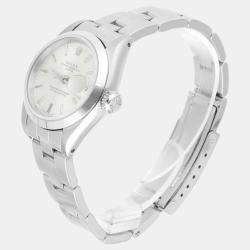 Pre Owned Rolex Oyster Perpetual Date 69160 Automatic Silver Stainless Steel Women's Wristwatch 26 mm