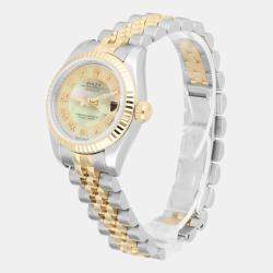 Pre Owned Rolex Datejust 179173 Automatic MOP 18K Yellow Gold Stainless Steel Women's Wristwatch 26 mm