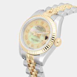 Pre Owned Rolex Datejust 179173 Automatic MOP 18K Yellow Gold Stainless Steel Women's Wristwatch 26 mm