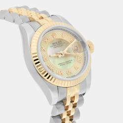 Pre Owned Rolex Datejust 179173 Automatic MOP 18K Yellow Gold Stainless Steel Women's Wristwatch 26 mm