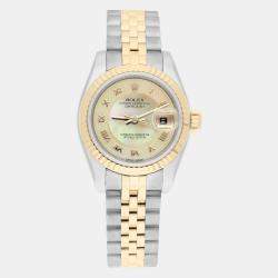 Pre Owned Rolex Datejust 179173 Automatic MOP 18K Yellow Gold Stainless Steel Women's Wristwatch 26 mm