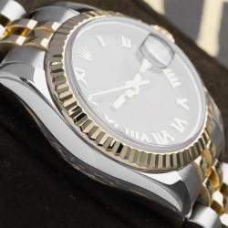 Pre Owned Rolex Datejust 179173 Automatic Black 18k Yellow Gold Stainless Steel Women's Wristwatch 26 mm