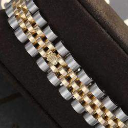 Pre Owned Rolex Datejust 179173 Automatic Black 18k Yellow Gold Stainless Steel Women's Wristwatch 26 mm