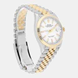 Pre Owned Rolex Datejust 126233 Automatic White 18k Yellow Gold Stainless Steel Women's Wristwatch 36 mm