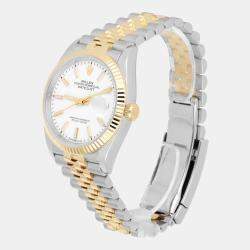 Pre Owned Rolex Datejust 126233 Automatic White 18k Yellow Gold Stainless Steel Women's Wristwatch 36 mm