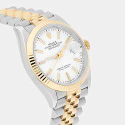 Pre Owned Rolex Datejust 126233 Automatic White 18k Yellow Gold Stainless Steel Women's Wristwatch 36 mm