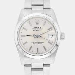 Pre Owned Rolex Datejust 68240 Automatic Silver Stainless Steel Women's Wristwatch 31 mm