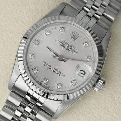 Pre Owned Rolex Datejust 68274 Automatic Silver 18k White Gold Stainless Steel Women's Wristwatch 31 mm