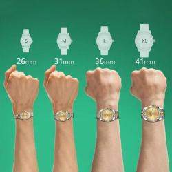 Pre Owned Rolex Datejust 16233 Automatic Champagne 18k Yellow Gold Stainless Steel Women's Wristwatch 36 mm