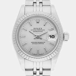 Pre Owned Rolex Datejust 69174 Automatic Silver Stainless Steel Women's Wristwatch 26 mm