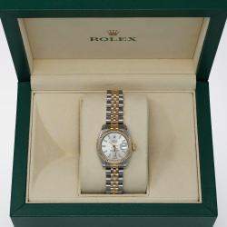 Pre Owned Rolex Datejust 179173 Automatic Silver 18k Yellow Gold Stainless Steel Women's Wristwatch 26 mm