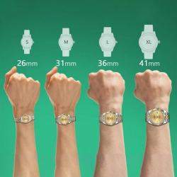 Pre Owned Rolex Datejust 16013 Automatic Champagne 18k Yellow Gold Stainless Steel Women's Wristwatch 36 mm