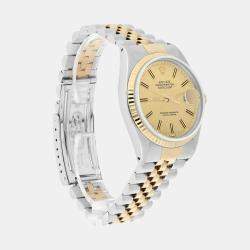 Pre Owned Rolex Datejust 16013 Automatic Champagne 18k Yellow Gold Stainless Steel Women's Wristwatch 36 mm