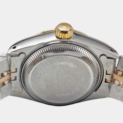 Pre Owned Rolex Datejust 69173 Champagne Dial Diamond 18K Yellow Gold Stainless Steel Women's Wristwatch 26 mm