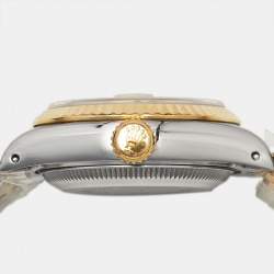 Pre Owned Rolex Datejust 69173 Champagne Dial Diamond 18K Yellow Gold Stainless Steel Women's Wristwatch 26 mm