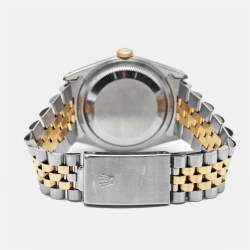 Pre Owned Rolex Champagne Diamond 18K Yellow Gold Stainless Steel Datejust 16233 Unisex Wristwatch 36 mm