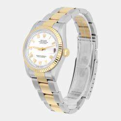 Pre Owned Rolex Datejust 68273 Automatic White Stainless Steel 18K Yellow Gold Women's Wristwatch 31 mm