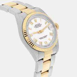 Pre Owned Rolex Datejust 68273 Automatic White Stainless Steel 18K Yellow Gold Women's Wristwatch 31 mm