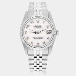 Pre Owned Rolex Datejust 78274 Automatic White Mother of Pearl Stainless Steel Women's Wristwatch 31 mm