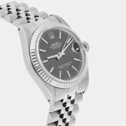 Pre Owned Rolex Datejust 68274 Automatic Grey Stainless Steel Women's Wristwatch 31 mm