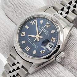 Pre Owned Rolex Datejust 79160 Automatic Blue Stainless Steel Women's Wristwatch 26 mm