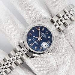 Pre Owned Rolex Datejust 79160 Automatic Blue Stainless Steel Women's Wristwatch 26 mm