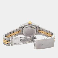 Pre Owned Rolex Datejust 69173 Automatic Black 18k Yellow Gold Stainless Steel Women's Wristwatch 26 mm