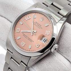 Pre Owned Rolex Datejust 78240 Automatic Salmon Stainless Steel Women's Wristwatch 31 mm