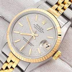 مملوكة مسبقًا Rolex Datejust 68273 Automatic Grey 18k Yellow Gold Stainless Steel Women's Wristwatch 31 mm