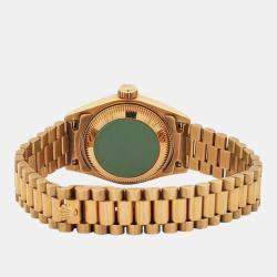 Pre Owned Rolex President Datejust 69178 Automatic Champagne Diamond 18K Yellow Gold Women's Wristwatch 26 mm