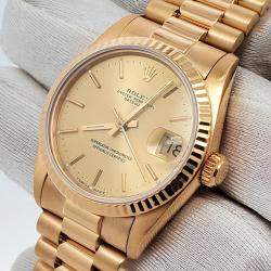 Pre Owned Rolex Datejust 68278 Automatic Champagne 18K Yellow Gold Women’s Wristwatch 31 mm