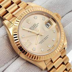 Pre Owned Rolex President Datejust 279178 Automatic Diamond 18K Yellow Gold Women’s Wristwatch 28 mm