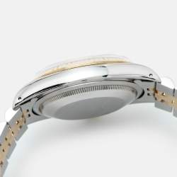 Pre Owned ساعة يد للجنسين رولكس ديت جست 16233 ستانلس ستيل ذهب أصفر عيار 18 وألماس شامبانيا 36  مم