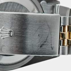 Pre Owned ساعة يد للجنسين رولكس ديت جست 16233 ستانلس ستيل ذهب أصفر عيار 18 وألماس شامبانيا 36 مم