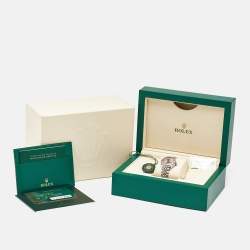 Pre Owned Rolex Pink 18k White Gold Diamond Oystersteel Datejust 279384RBR Women's Wristwatch 28 mm 