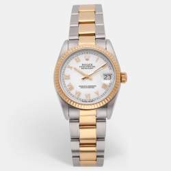 Pre Owned Rolex Datejust 68273 Automatic White Stainless Steel 18K Yellow Gold Women's Wristwatch 30 mm
