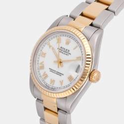 Pre Owned Rolex Datejust 68273 Automatic White Stainless Steel 18K Yellow Gold Women's Wristwatch 30 mm