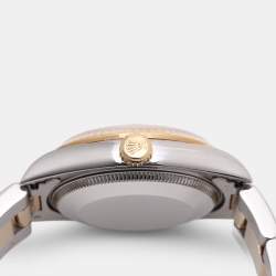 Pre Owned Rolex Datejust 68273 Automatic White Stainless Steel 18K Yellow Gold Women's Wristwatch 30 mm
