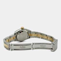 Pre Owned Rolex Oyster Perpetual 67243 Automatic Gray 18k Yellow Gold Stainless Steel Women's Wristwatch 24 mm