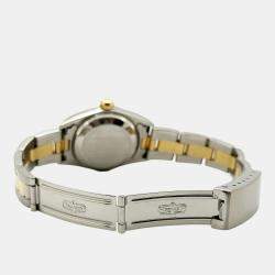 Pre Owned Rolex Oyster Perpetual 76183 Automatic Black 18k Yellow Gold Stainless Steel Women's Wristwatch 24 mm