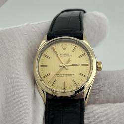 Pre Owned Rolex Oyster Perpetual 1024 Automatic Champagne 18k Yellow Gold Stainless Steel Women's Wristwatch 34 mm