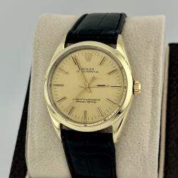 Pre Owned Rolex Oyster Perpetual 1024 Automatic Champagne 18k Yellow Gold Stainless Steel Women's Wristwatch 34 mm