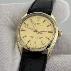 Pre Owned Rolex Oyster Perpetual 1024 Automatic Champagne 18k Yellow Gold Stainless Steel Women's Wristwatch 34 mm