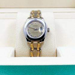 Pre Owned Rolex Pearlmaster 69329 Automatic Diamond 18k Yellow Gold White Gold Women's Wristwatch 29 mm