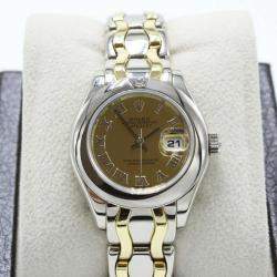 Pre Owned Rolex Pearlmaster 69329 Automatic Diamond 18k Yellow Gold White Gold Women's Wristwatch 29 mm