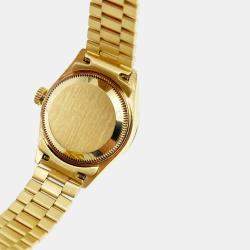 Pre Owned Rolex President 79068 Automatic Diamond 18k Yellow Gold Women's Wristwatch 26 mm