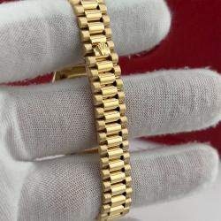 Pre Owned Rolex President Datejust 69088 Automatic Diamond 18k Yellow Gold Women's Wristwatch 26 mm